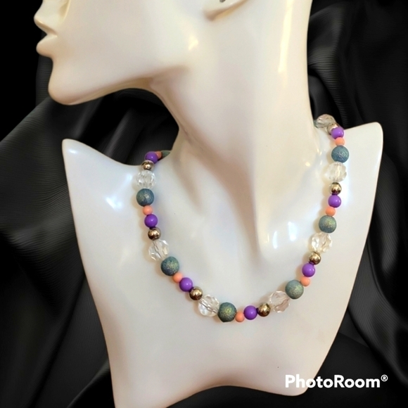 5/$25 Handmade Pastel Beaded Kidcore Stretch Necklace - Picture 1 of 6